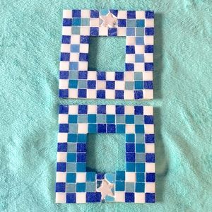 Two Handmade Ceramic Tile Picture Frames